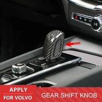 car styling carbon fiber shift handle sleeve button decoration cover sticker for volvo v90 2020 2021 2022 interior accessories