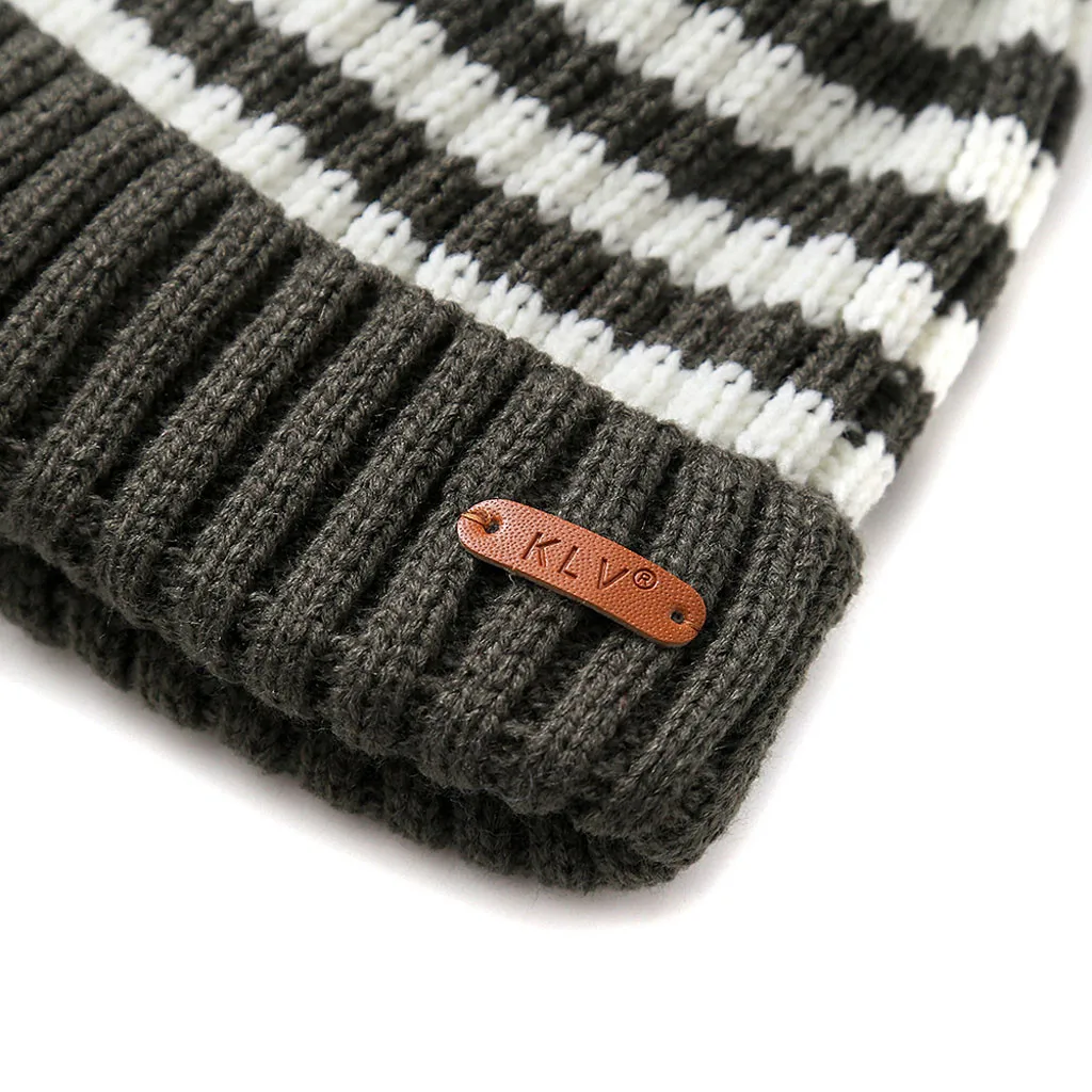 

1Pcs Adult Unisex Two-color Mix And Match Color Knit Hat Winter Warm Casual Wool Cap Striped Simple Hip-hop Style sombrero