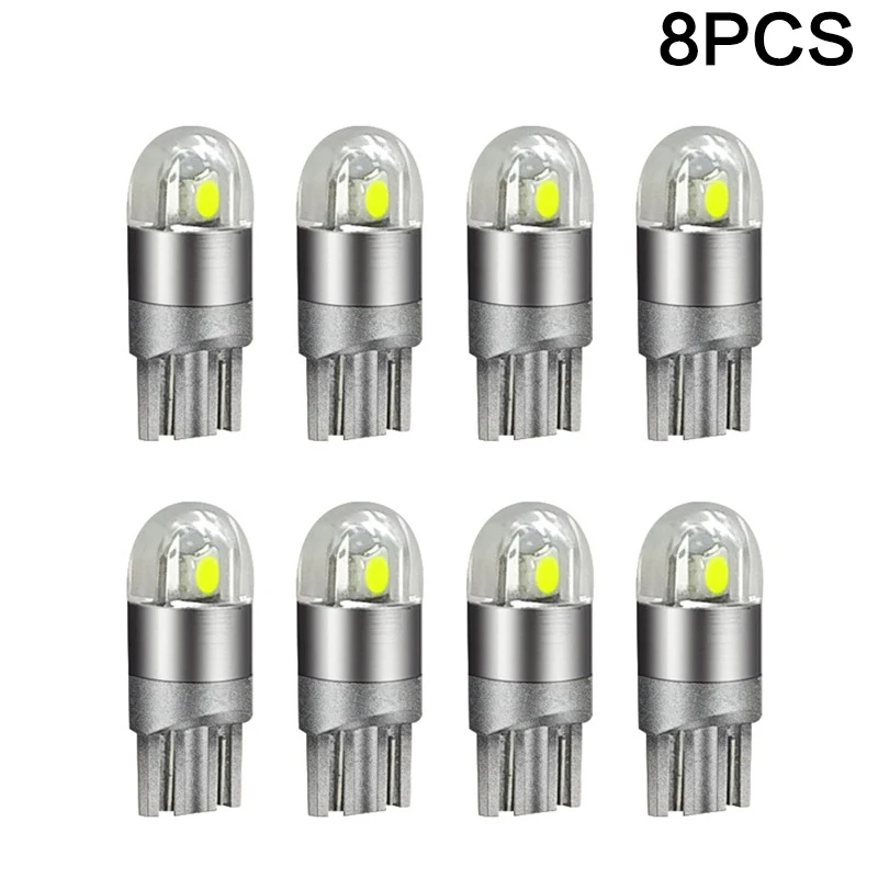 

8 шт., лампа для чтения салона автомобиля T10 W5W 168 2SMD LED 6000K 12 В DC