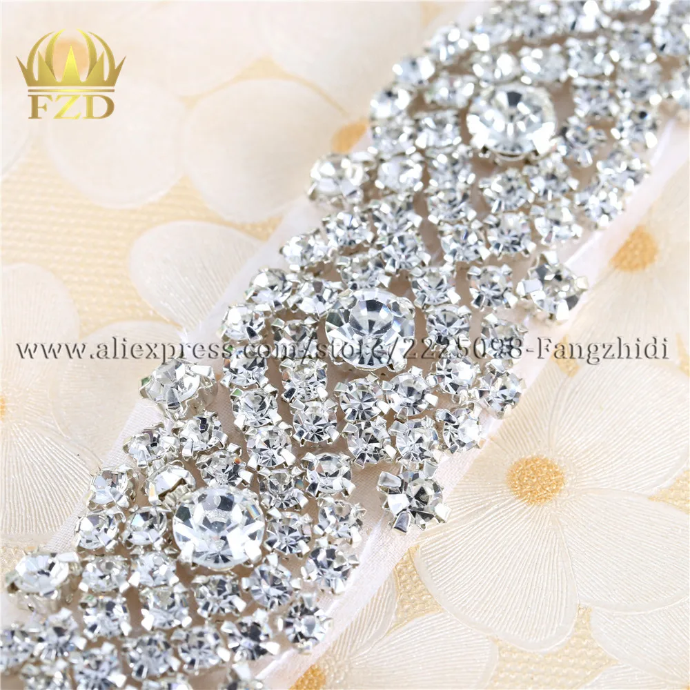 (10 ярдов) оптовая продажа 1 ярд серебристого шитья на кристаллах из бисера железа