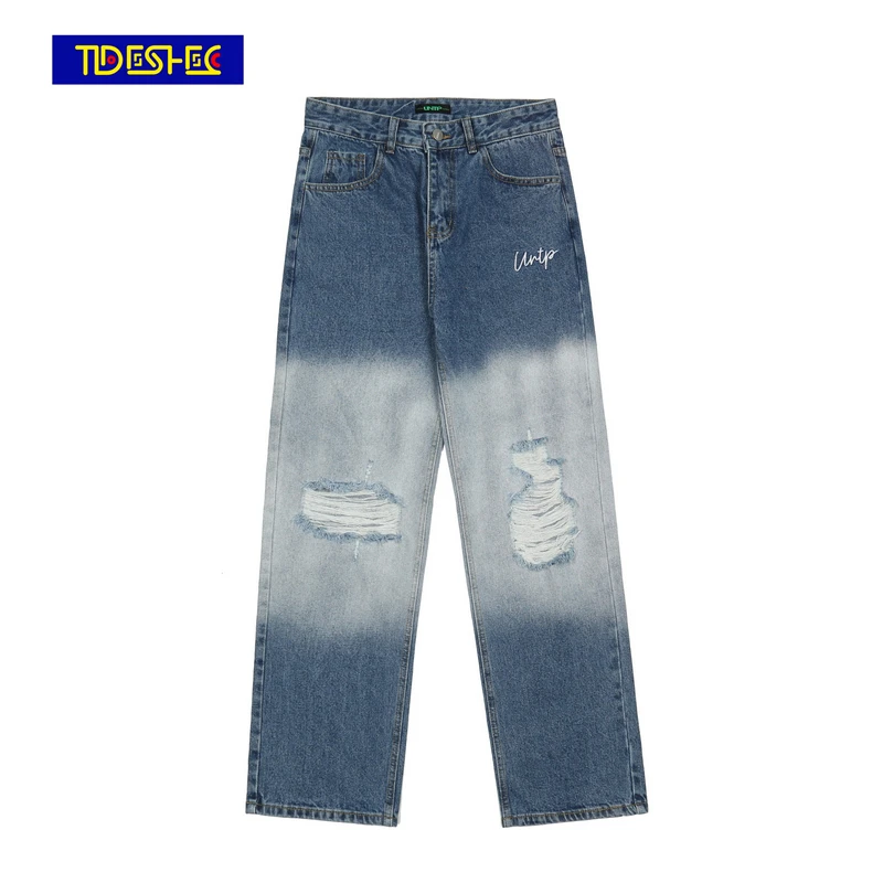 

Мужские рваные джинсы, новые мужские джинсы с надписью Tie Dye, модель 2021 года, ярко-голубые брюки с рисунком в виде сердец