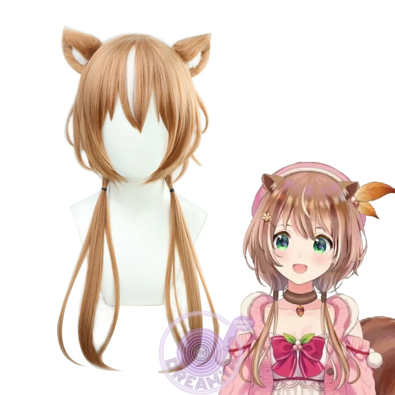 

Парик для косплея Ayunda Risu VTuber, для вечевечерние НКИ на Хэллоуин, с длинными синтетическими волосами, с шапочкой