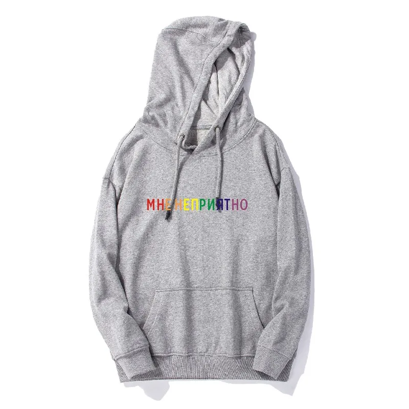 Толстая Толстовка Porzingis в стиле унисекс с надписью на русском языке радужным