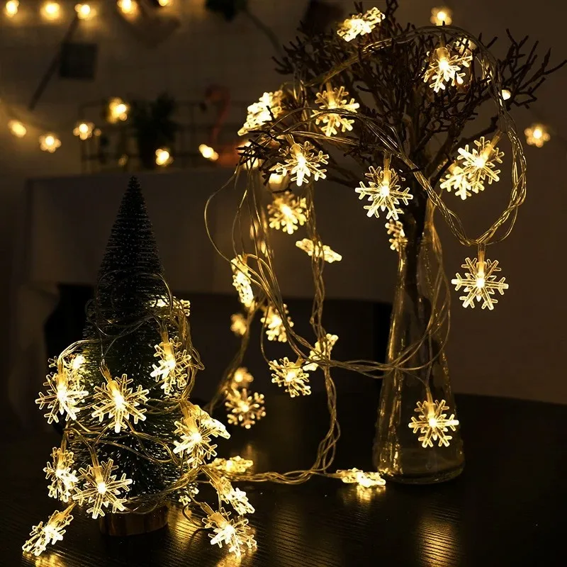 USB Батарея диск Снежинка Led Fairy светильник праздничного декора 1 5 м/3 м/4 M/6M/10M