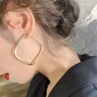 2021 fashion s925 silver needle square metal retro earrings temperament generous female matte gold color earrings for women