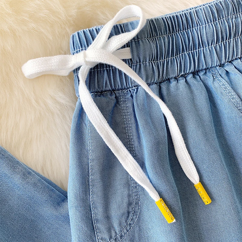

TIGENA Cute Heart Embroidery Women Jeans 2021 Summer Casual Thin Baggy Wide Leg Denim Pants Women Blue Loose Trousers Female
