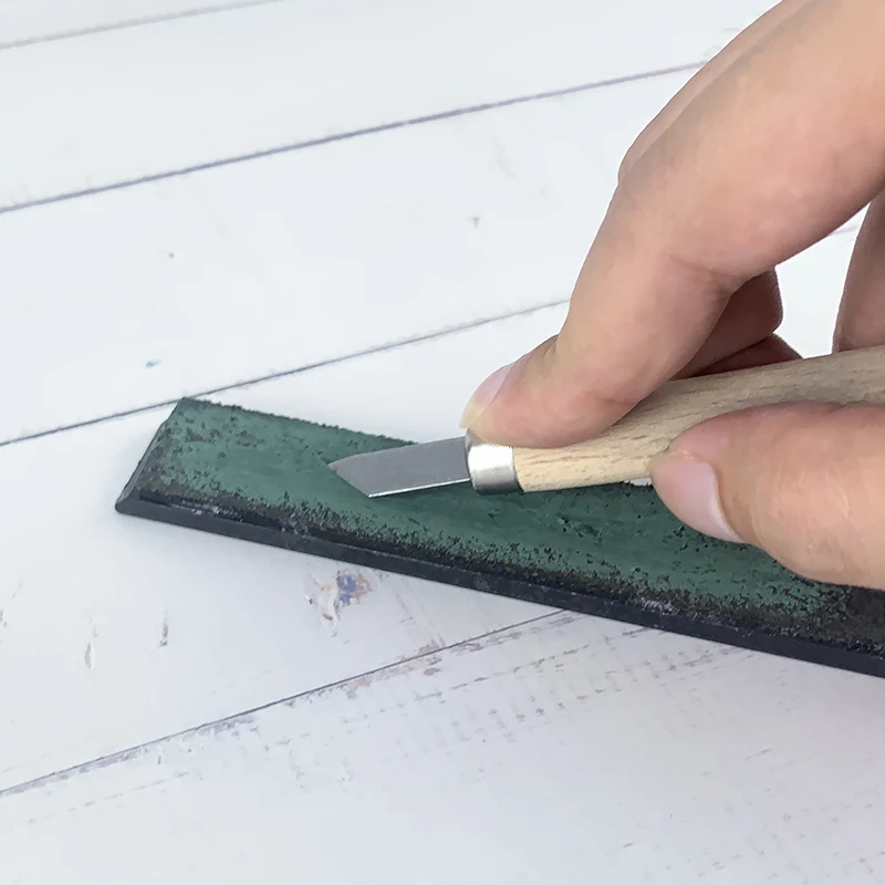 Большой кожаный инструмент для заточки ножей черный ремешок из воловьей кожи