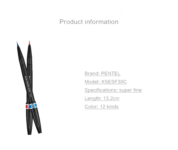 1 шт. Япония Pentel Кисть ручка 12 цветов супер тонкая мягкая Смесь Цветной маркер ручка градиент Живопись Рисунок художественные Кисти