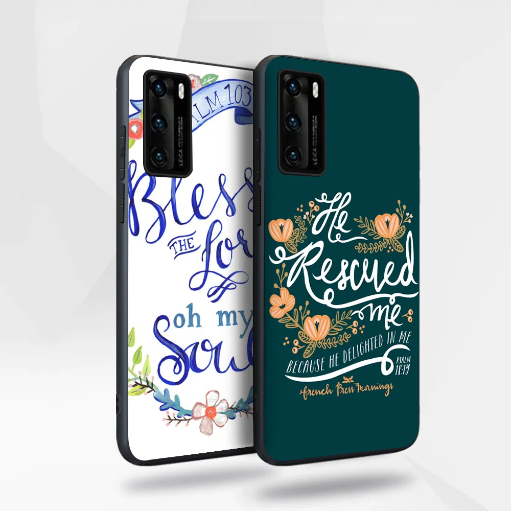 

Bible Text Case for Huawei P40 P30 P20 Honor 30 20 10 30S Mate 40 30 20 Lite Pro P Smart Plus 2019 Soft Silicone TPU Back Fundas