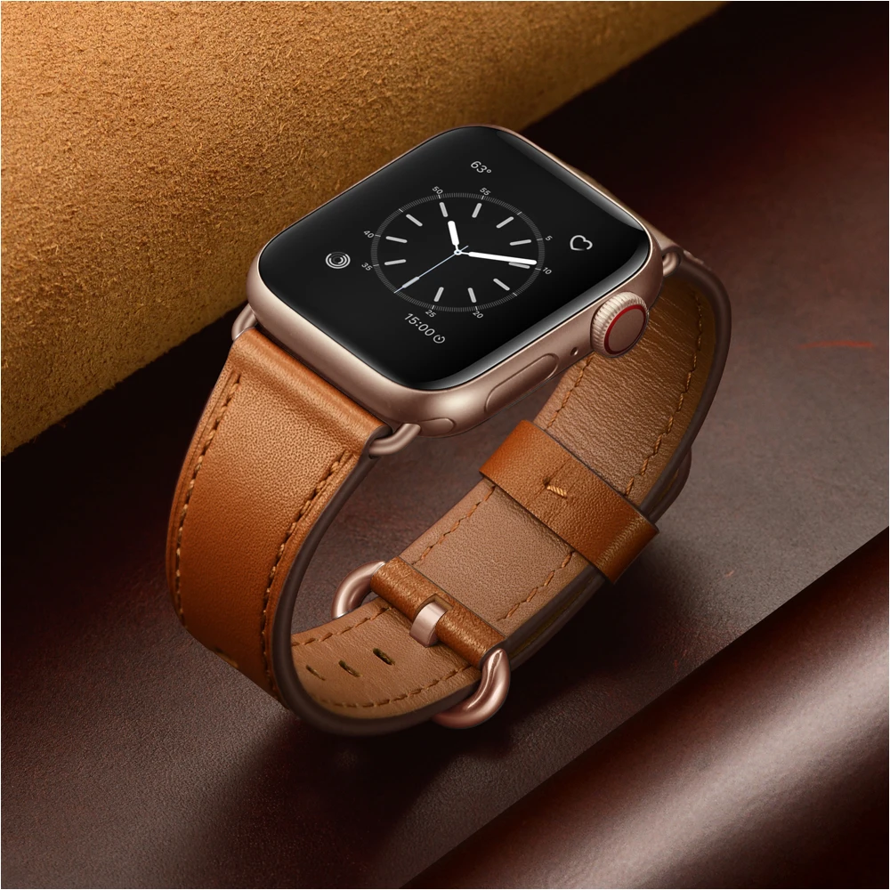 Кожаный ремешок для Apple Watch для iwatch 38 мм 42 мм ремешок 40 мм 44 мм петля серии 5 4 3 2 1