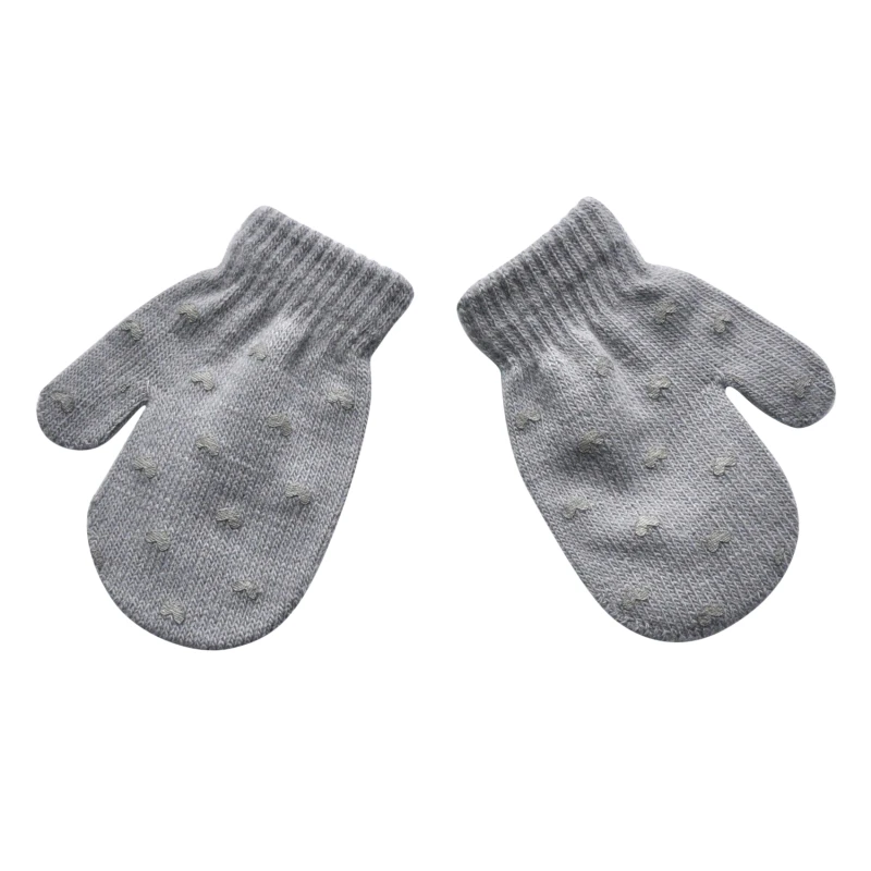 

Knitted Thick Baby Gloves Winter Children Star Love Heart Print Warm Gloves Kids Kawaii Full Finger Gloves Children Gloves