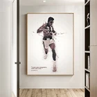Плакаты и принты на стену с изображением короля бокса Мухаммеда Али, художественная Мотивационная цитата, картина для гостиной, украшение для дома