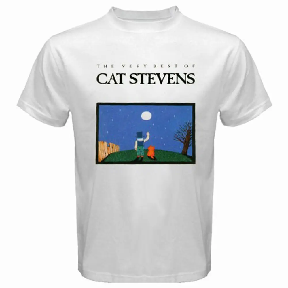 Новый Кот Стивенс фолк-рок певица Легенда белая футболка мужская и женская