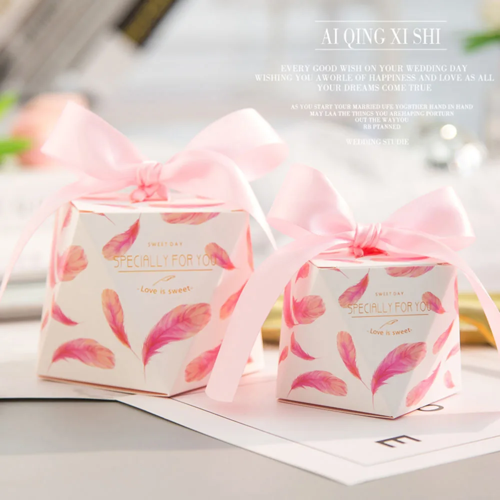 Мрамор со стразами для свадебных сувениров и сладкий подарок сумки Коробка