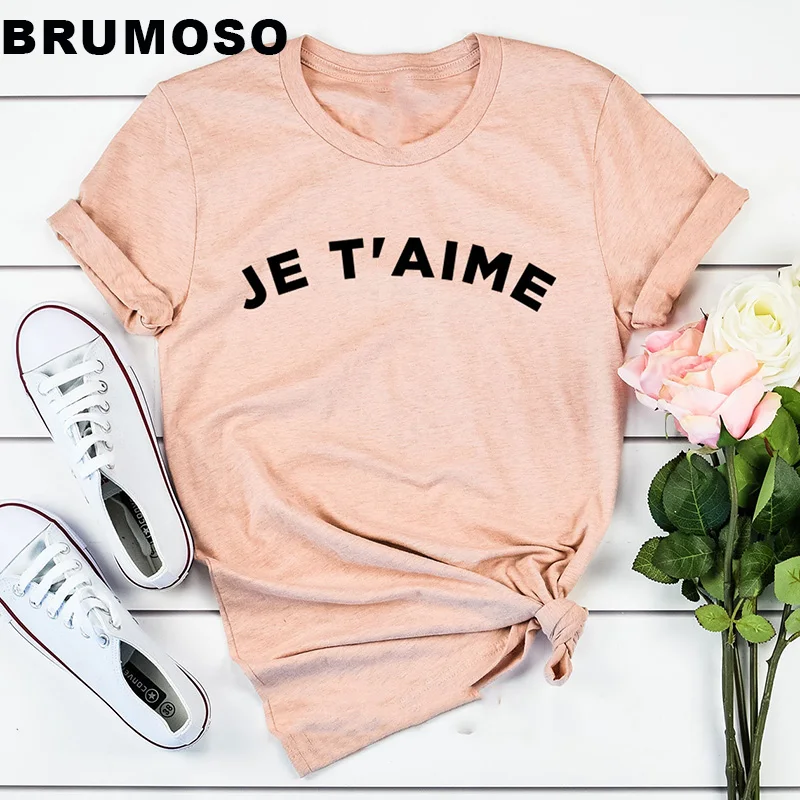 Летняя женская одежда 2019 Повседневная футболка femme хлопковая Футболка I love you с