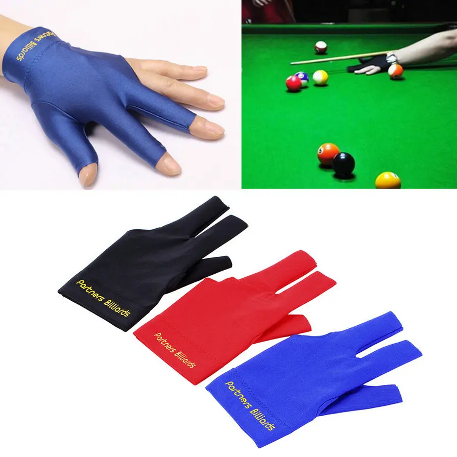 

Spandex Snooker Billiard Cue Glove Pool Left Hand Open Three Finger Accessory New Arrival Hot