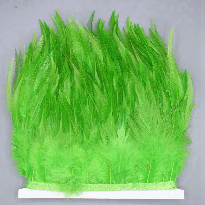 apple green 1 метр, 8-12 см, седло, перья петуха, отделка, рукоделие, украшения из перьев, качественная одежда, перья для рукоделия - Цвет: apple green