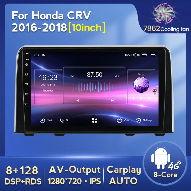8G + 128G IPS 4G LTE Android 11 для Honda CRV CR - V 5 RT RW 2016 2018 автомобильный Радио мультимедийный
