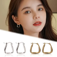 hot sale classic geometric elements irregular square metal earrings korean fashion jewelry simple accessories for woman or girls
