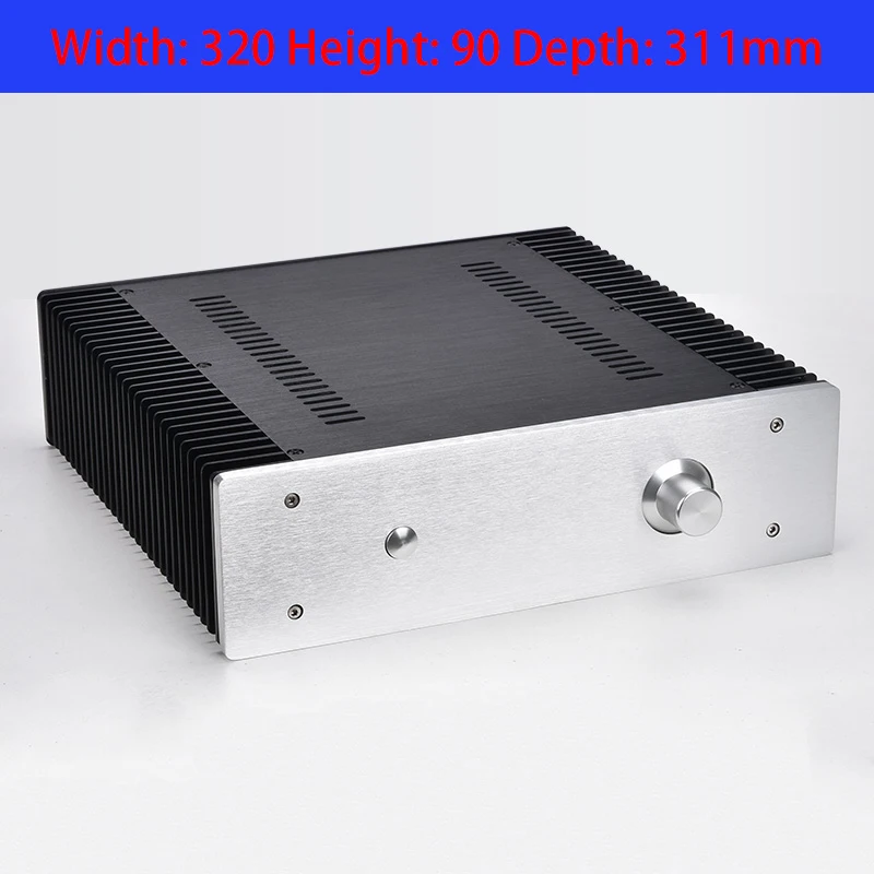 

KYYSLB 320*90*311mm 3209 Class A All-aluminum Amplifier Chassis Box DIY Enclosure Amplifier Case Shell with Switch Knob Foot