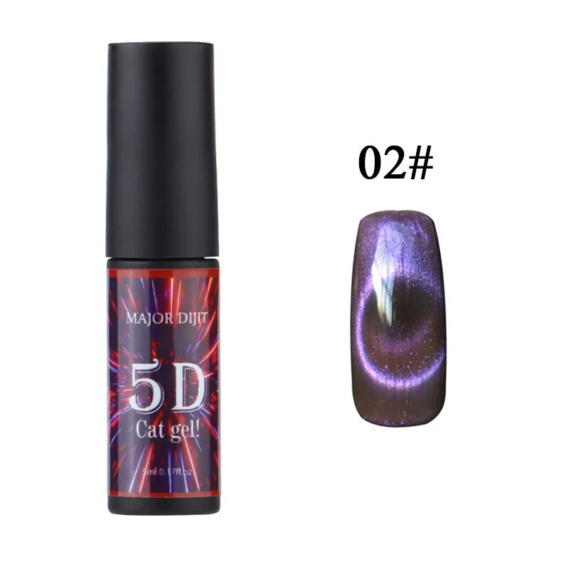 2 5D Cat Eye Nail Gel 5ml Magnetic 12Color Soak Off UV Gel Lacquers Starry Sky Jade Effect Varnish Nail Art Decor - Цвет: 2