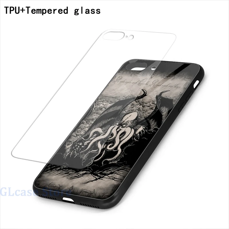 Cthulhu - Rise Great Old One Phone Case For iPhone 12 Pro 11 X XR XS Max 8 7 6 6s Plus 5s Soft TPU Glass Back Cover | Мобильные