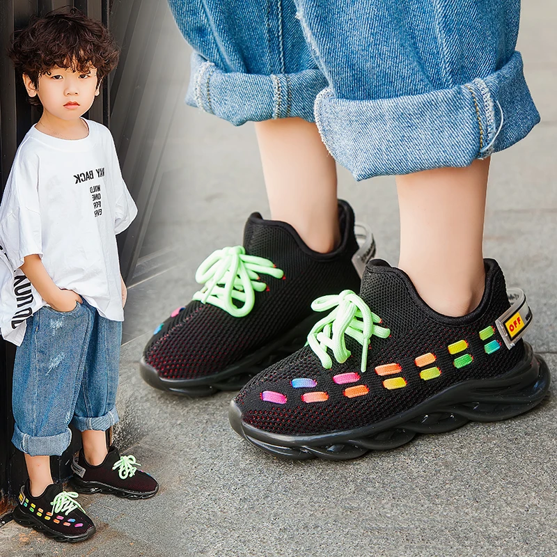 Кроссовки детские для мальчиков и девочек спортивная обувь бега с белсветильник