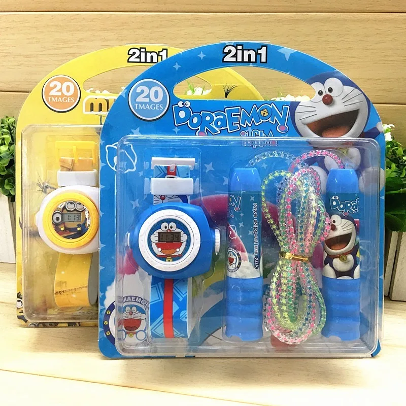 

Projection Toy Watch for Girls Boys Cartoon Car Kids Watch Digital Watch Children Watches Skipping Rope Set