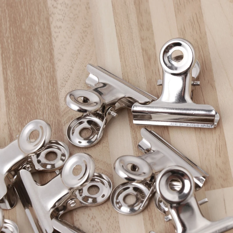 

10Pcs Metal Bulldog Grip Clip Food Sealer Bag Clamp Paper Document Ticket Binder