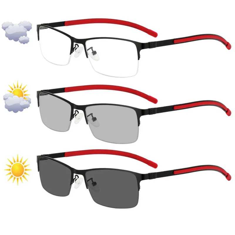 Titanium alloy Sun Photochromic Reading Glasses Men Women Presbyopia Glasses diopter glasses magnifier 0.5-6.00 Sunglasses