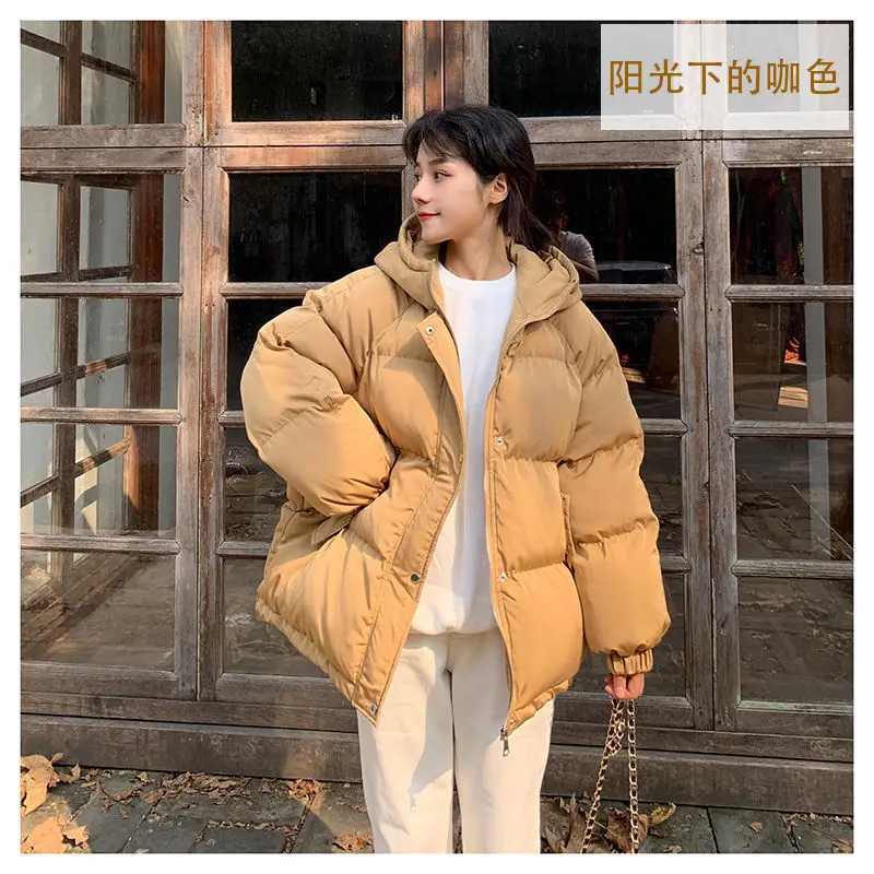

Off season cotton padded clothes women 2021 new Korean loose student bread clothes light cotton padded jacket foreign style