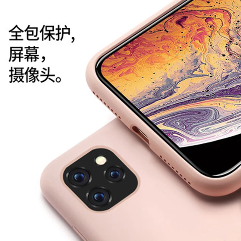 Shockproof Soft Silicone Phone Case For iphone 11 pro Max Cases Solid color Protection Cove TPU phone shell pink black red |
