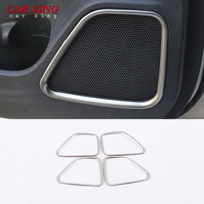 

For Mitsubishi Outlander 2014-2016 Stainless steel Car Door Audio Speaker Ring Frame Cover Trim Sticker Styling Accessories 4pcs