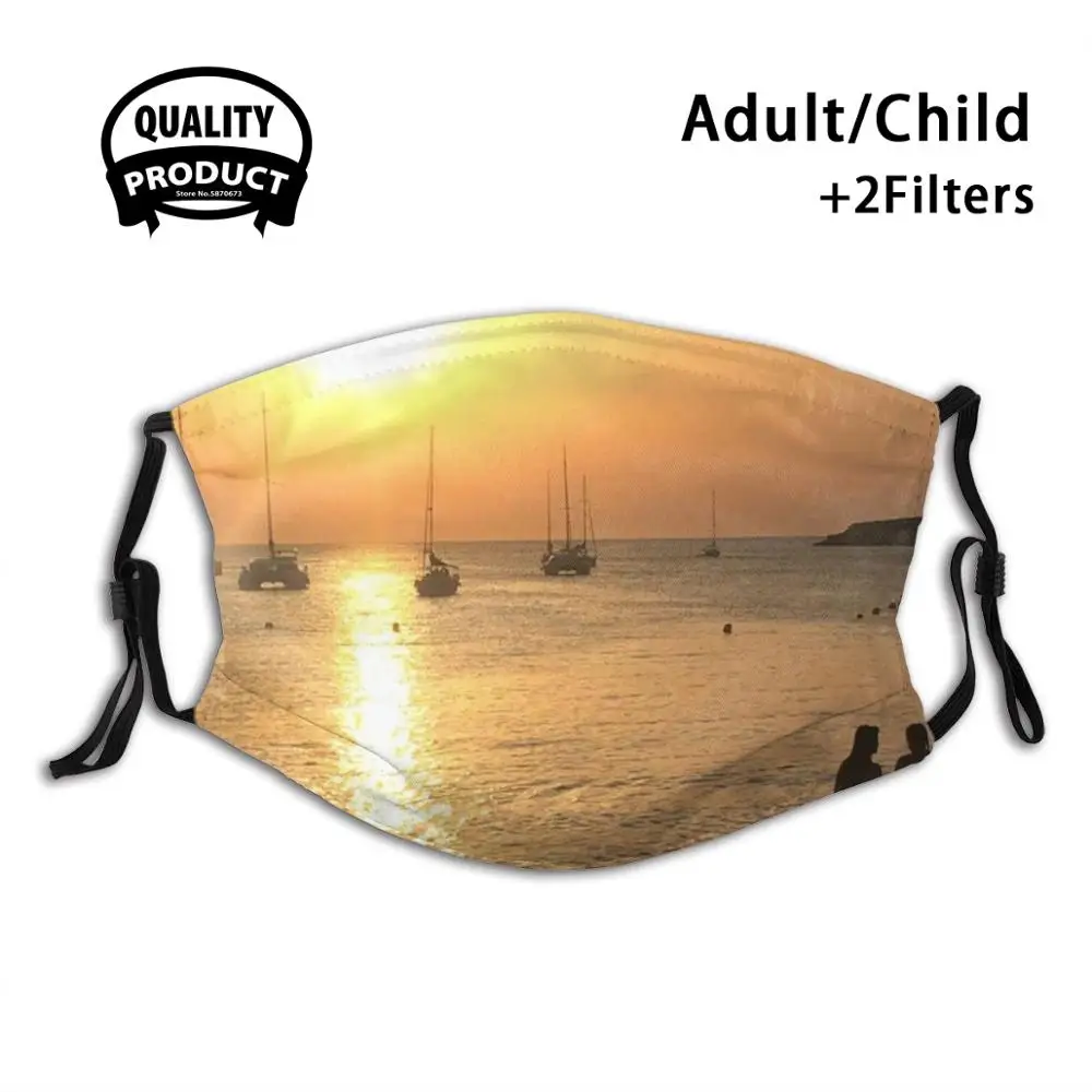 

Маска для лица Ibiza Sunset многоразовая моющаяся с фильтром и защитой от пыли