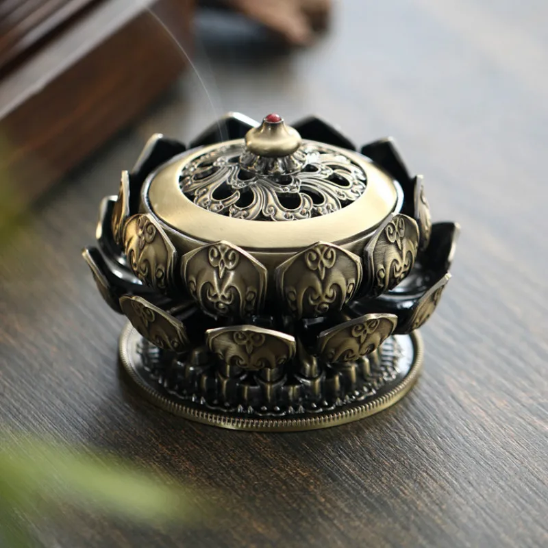 

Chinese Buddha Incense Burner Zen Living Room Metal Vaporizer Smoke Fountain Incense Burner Bruleur Encens Home Decor DB60XX