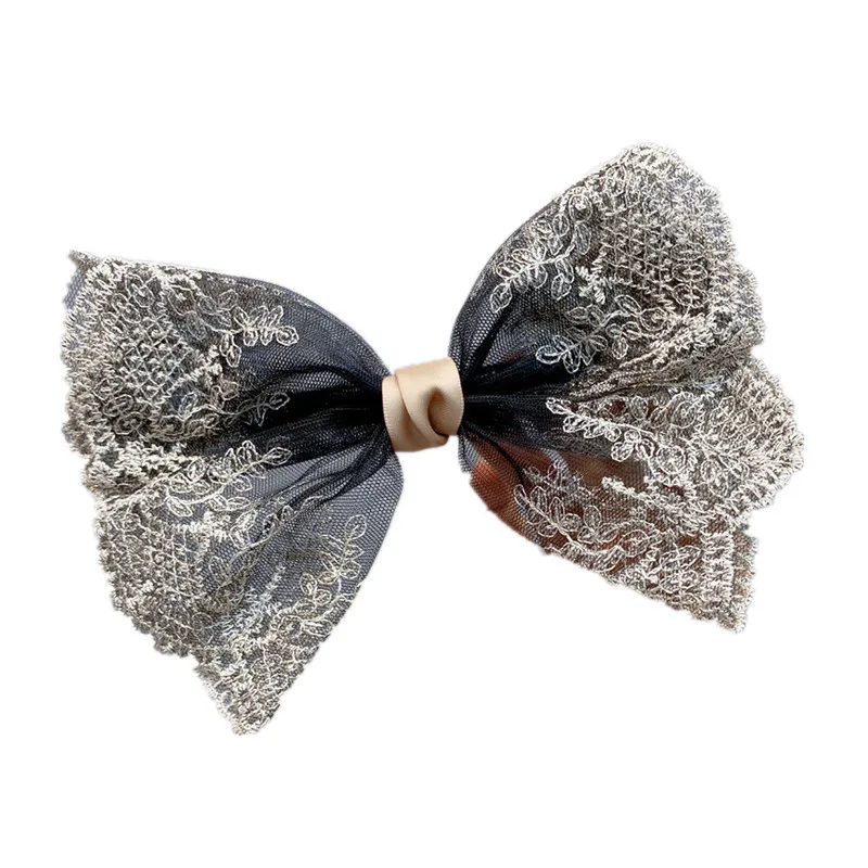 Заколки для волос 1 шт. очень большие кружевные заколки с бантом и сеточкой