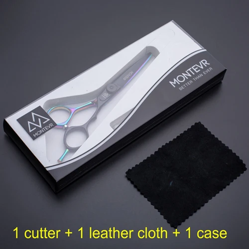 6.0 leather set Профессиональные ножницы для волос из японской стали 5," /6,0", парикмахерские ножницы с радужным покрытием - Цвет: 6.0 leather set