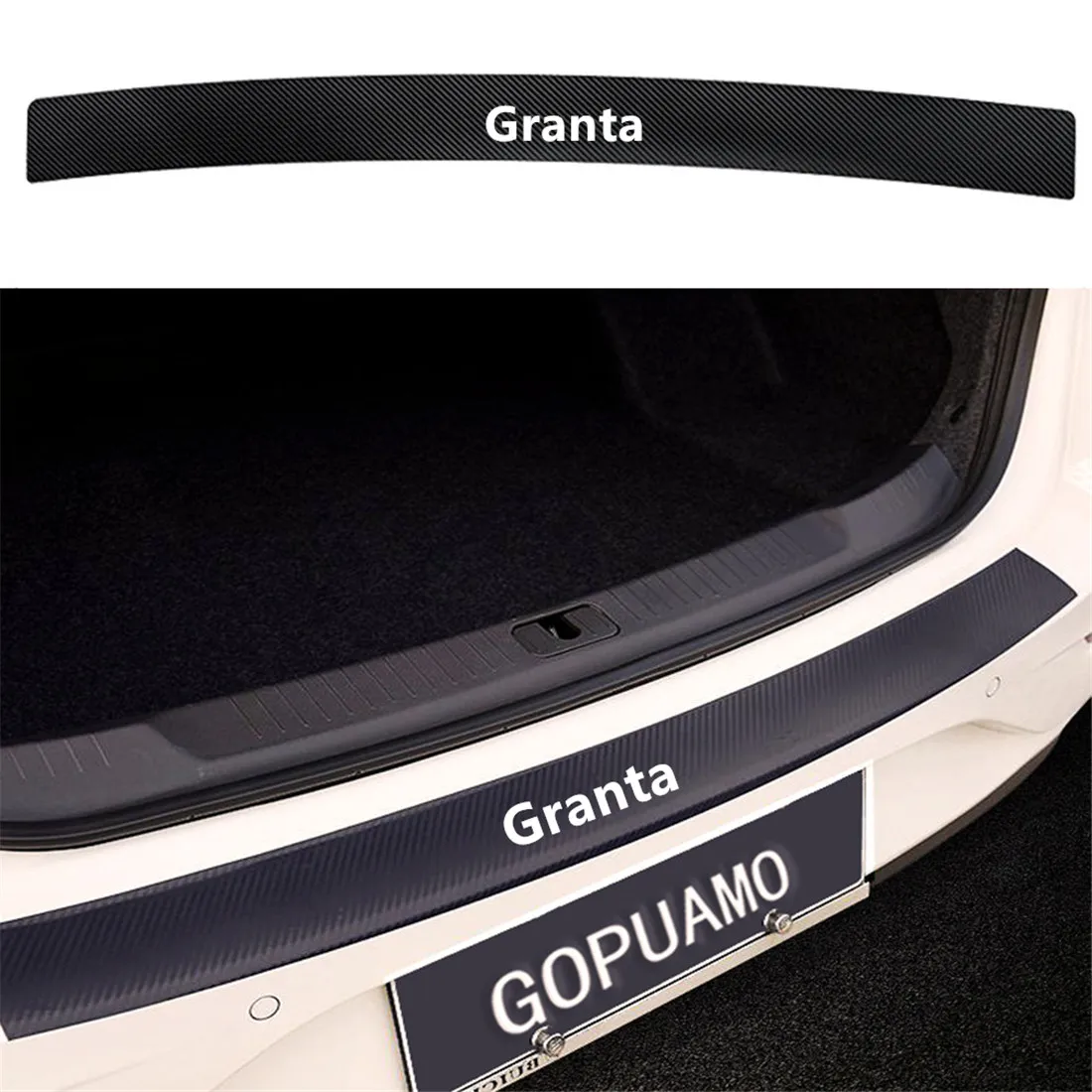 

Auto Rear Bumper Stickers For LADA Granta Carbon Fiber Protector Car Trunk Guard Plate Film Auto Sill Pedals Cover Accessories
