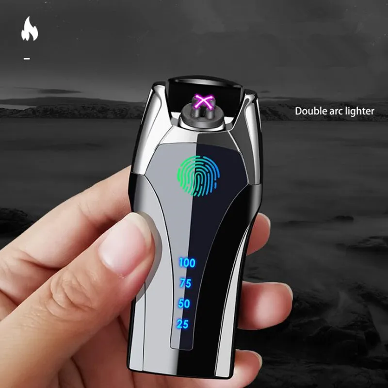

Плазменная зажигалка с сенсорным датчиком, USB-зарядка, импульсная беспламенная электрическая ветрозащитная зажигалка с двойной дугой, пода...