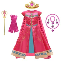 aladdin princess toddler girl jasmine dress halloween girls jasmine costume with fancy cape summer red arab traditional clothing