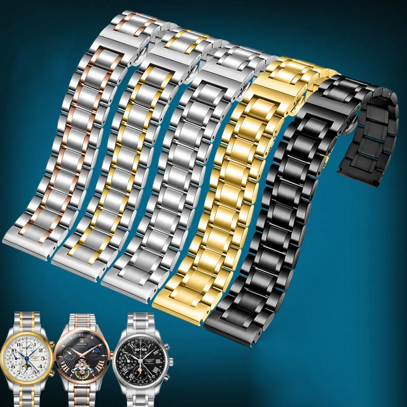 Stainless Steel Band Watch Strap Metal Wristband 14mm 16mm 17mm 18mm 19mm 20mm 21mm 22mm 23mm 24mm Size Width Watch Band