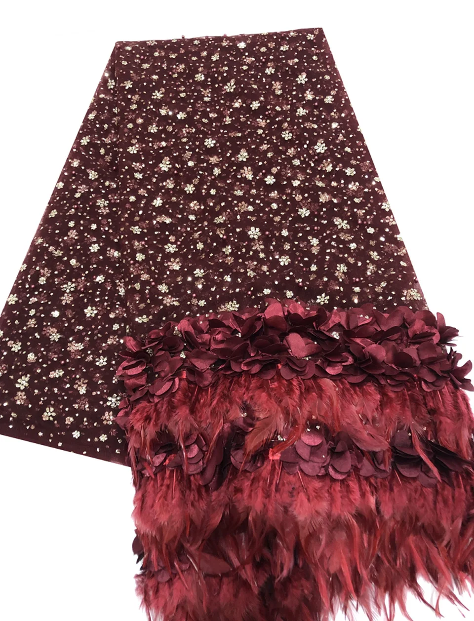 

African Lace Fabric 2020 Embroidered Nigerian Lace Fabrics High Quality French Tulle 3D Lace Fabric For Women Dress AL-Z01