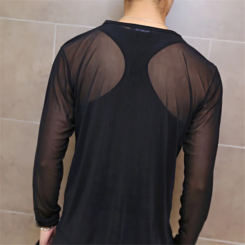 Мужская Летняя Сетчатая футболка с длинным рукавом rashguard уличная одежда для