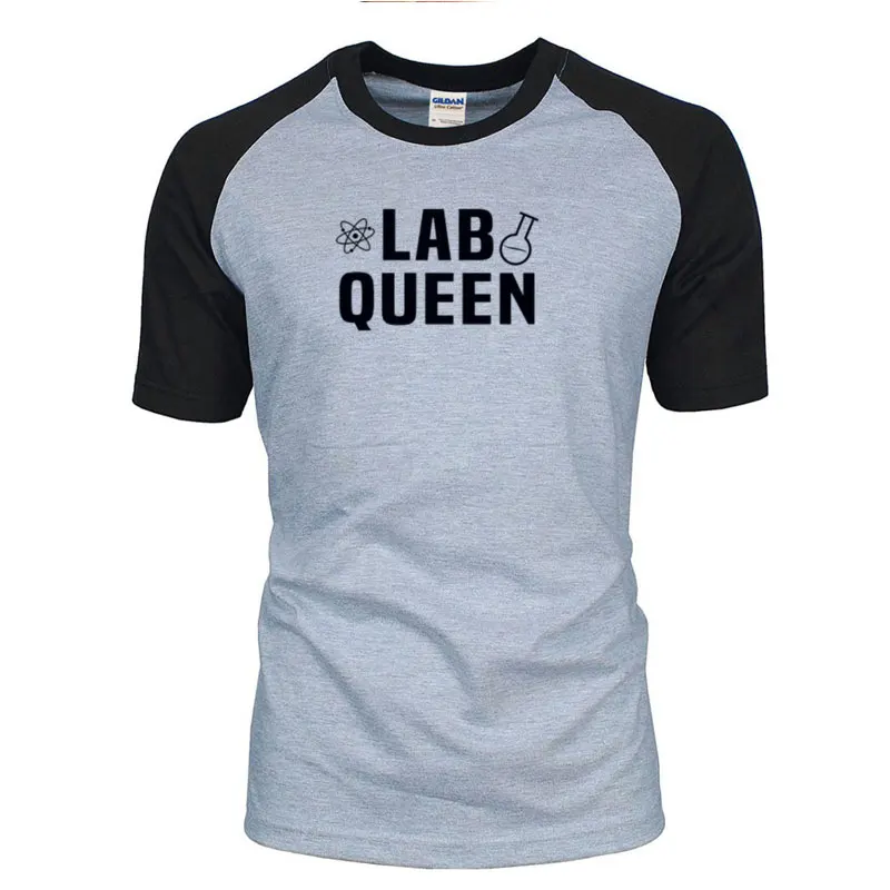 

Женская футболка с юмористическим рисунком, хлопковая футболка с коротким рукавом с надписью lab queen science, повседневная классическая уникаль...