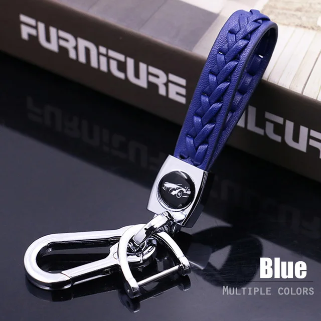 silver blue Качественный Плетеный брелок из натуральной кожи для ключей Пряжка подковы автомобильный брелок для мужчин качественные автомобильные ключи аксессуары брелок для ключей - Цвет: silver blue