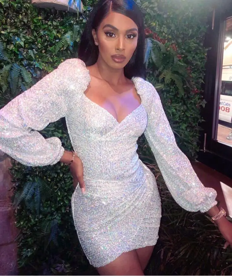 Лидер продаж Женский комплект с длинными рукавами из серебристой сетки и