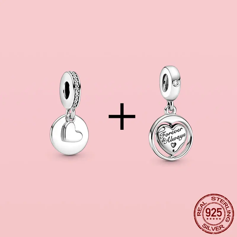 

2Pcs/Lot Paw Print Infinity Love Vintage Cassette Heart Dangle Charms Fit Original Pandora Bracelet Collar Pendiente Jewelry