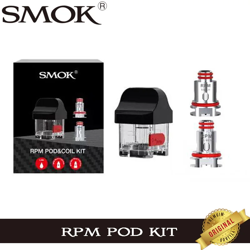 Оригинальный испаритель SMOK RPM Pod Kit картридж 4 3 мл об/мин с сеткой 0 Ом MTL-Mesh катушка
