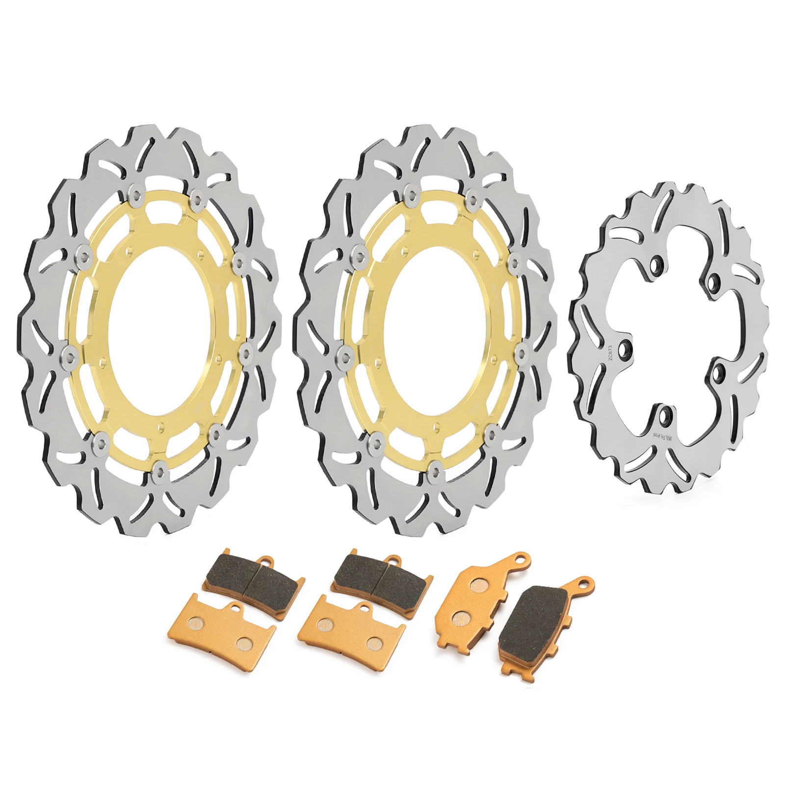 

BIKINGBOY Front Rear Brake Discs Disks Rotors Pads For Yamaha FZ1 Fazer 2006-2019 FZ1 2004-2014 FZ1 Fazer ABS 2007-2019