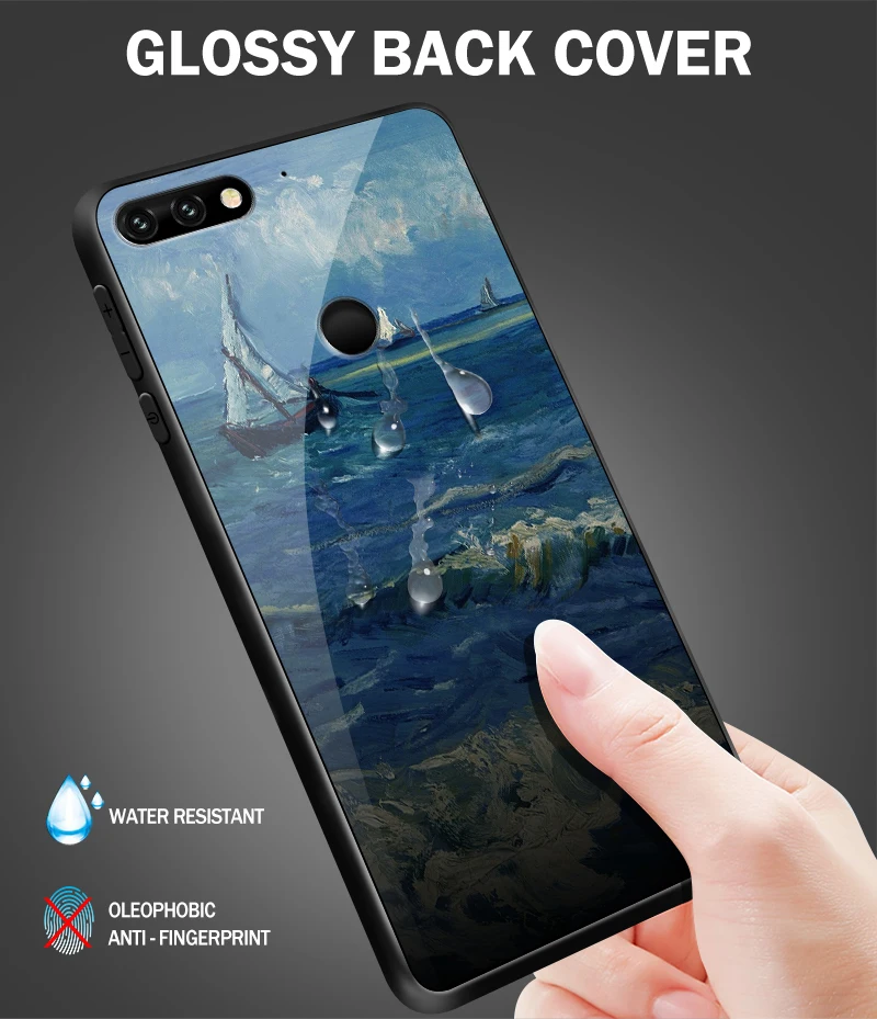 Чехол для телефона для Huawei Honor 6X 7A 7C 9Lite 7X 8A 8X ТПУ закаленное Стекло крышка Y6 Y9 Y7 премьер-профессионал Magic2 модная сумочка